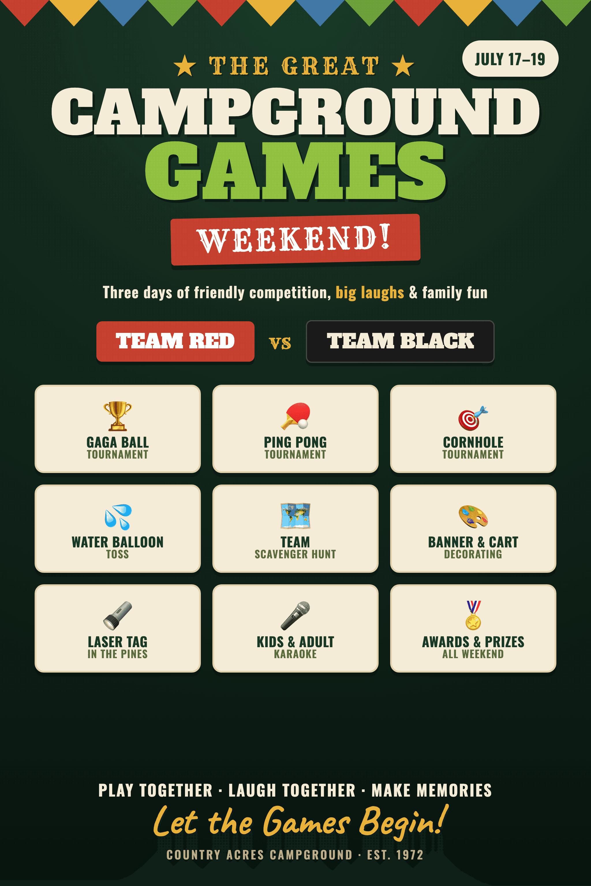 Country Acres Great Campground Games Weekend, July 17–19