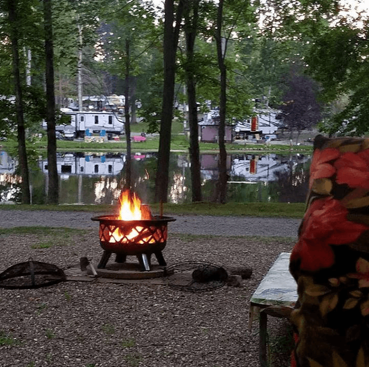 Campfire at a fire pit