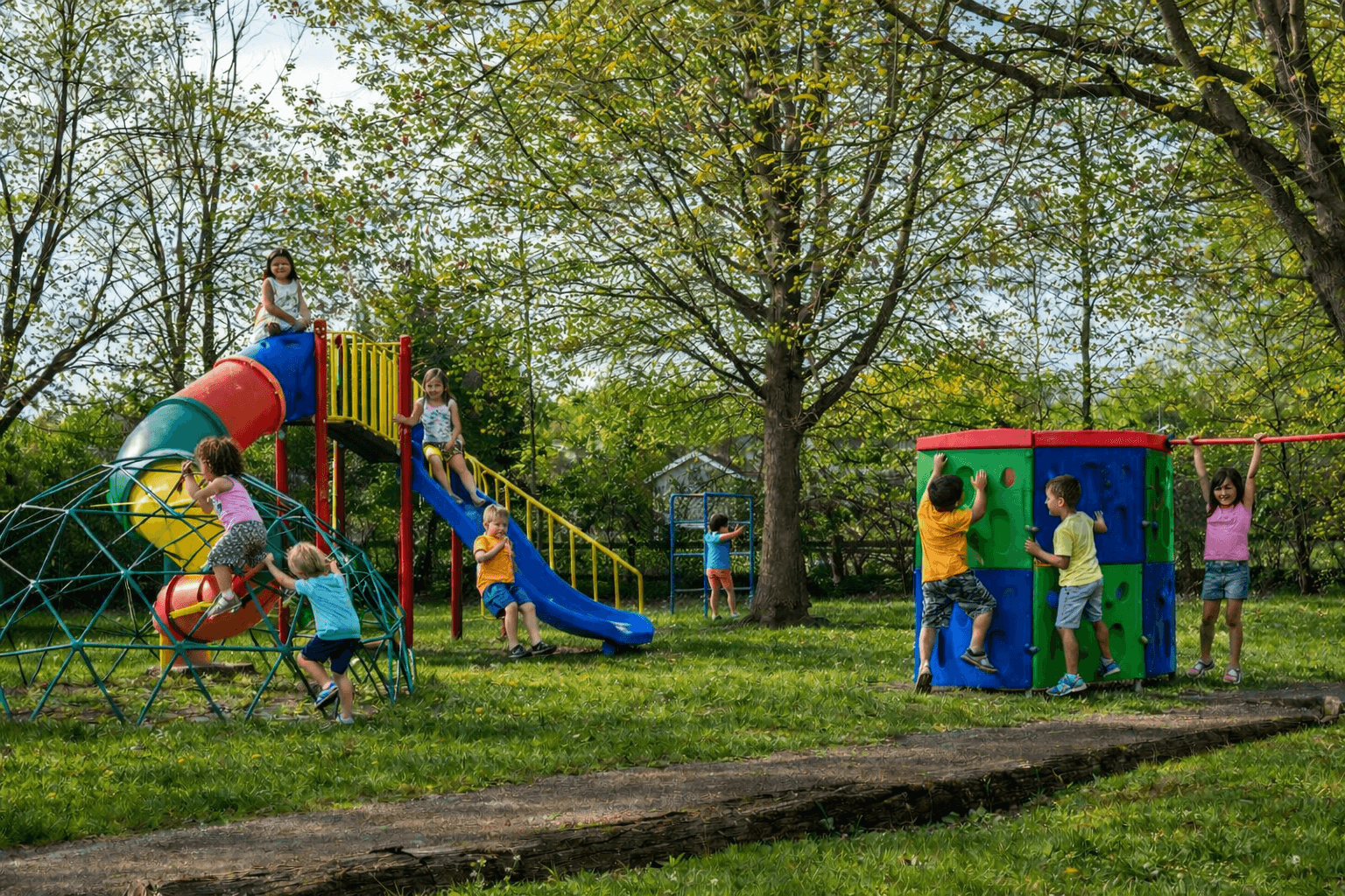 Children playing on the playground
