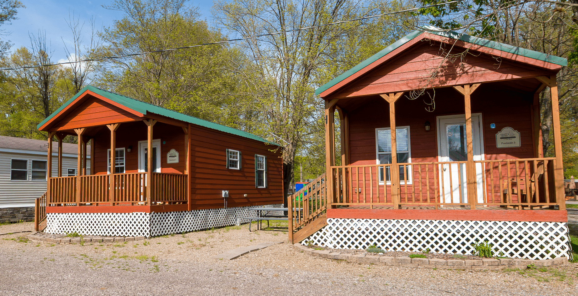Poolside cabins 2 and 3