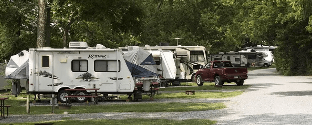 Row of rental trailers