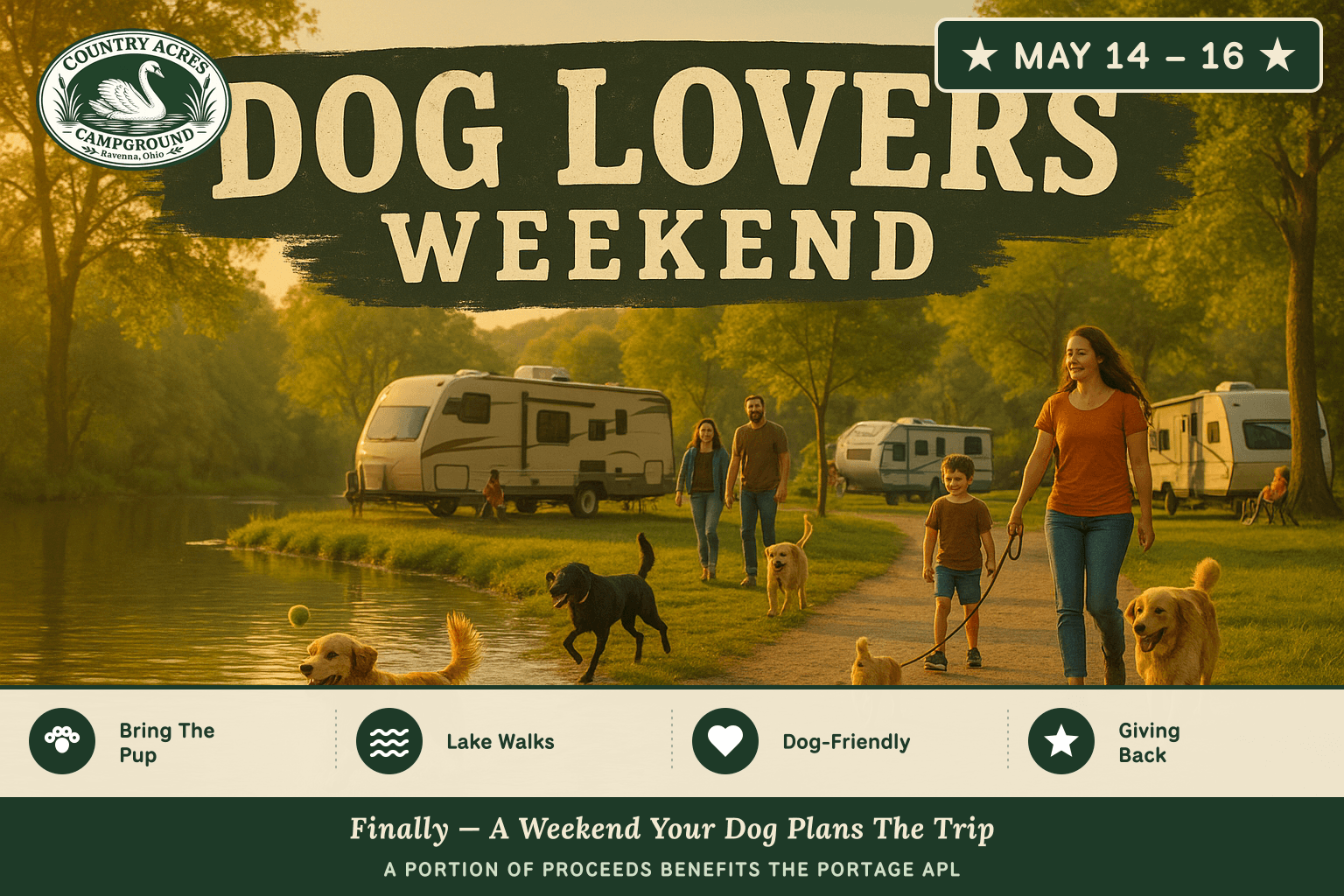 Dog Lovers Weekend — May 14 – 16, Country Acres Campground 2027